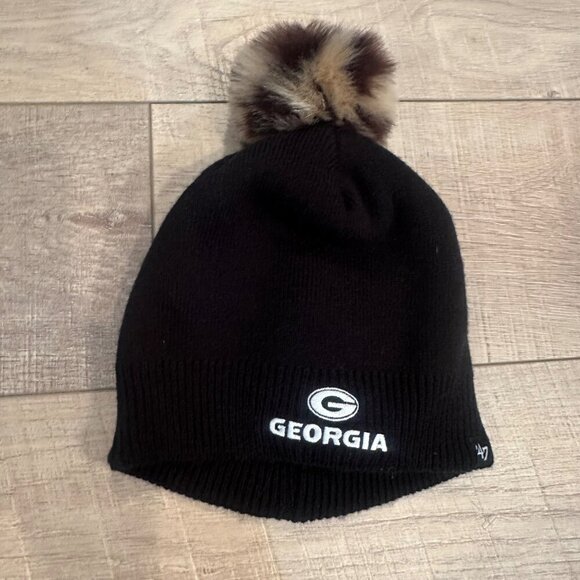 47 WOMENS BLACK WINTER HAT GEORGIA BULLDOGS GO DAWGS - Picture 1 of 4